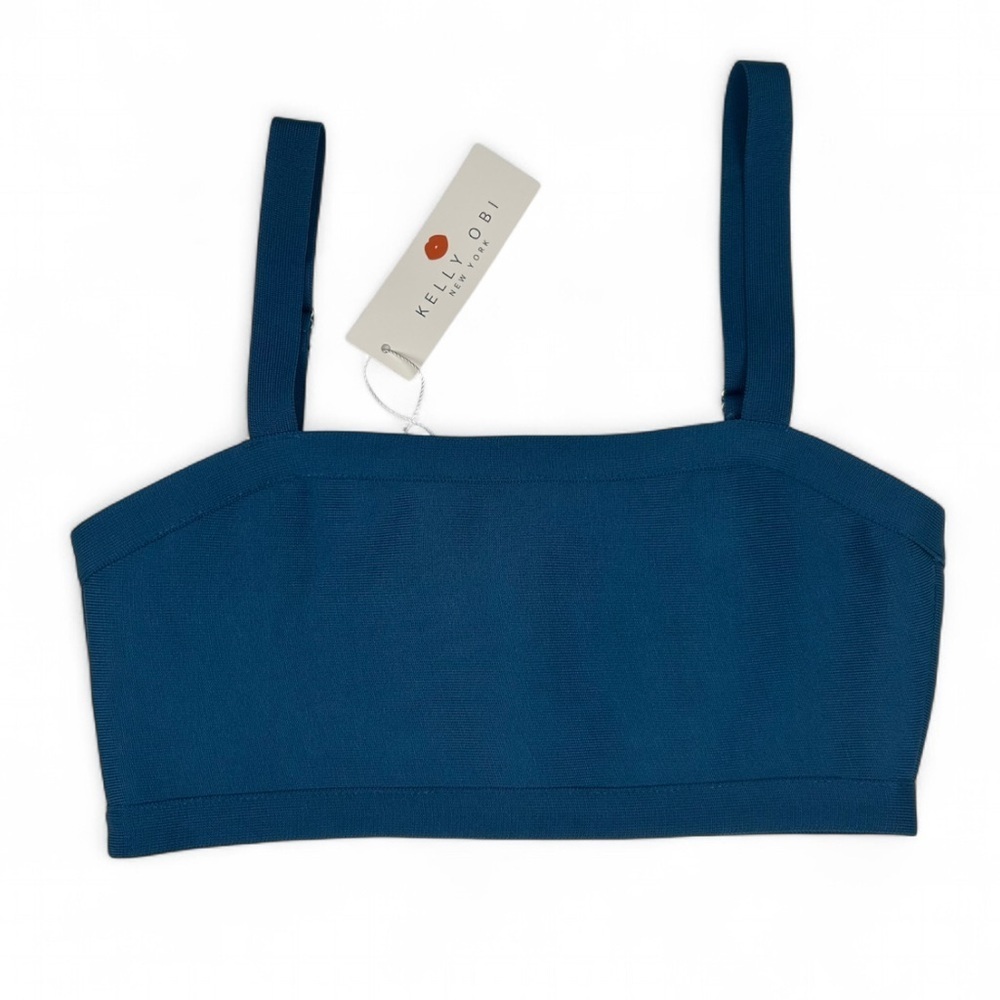 Kelly Obi New York Teal Bandage Crop Top.